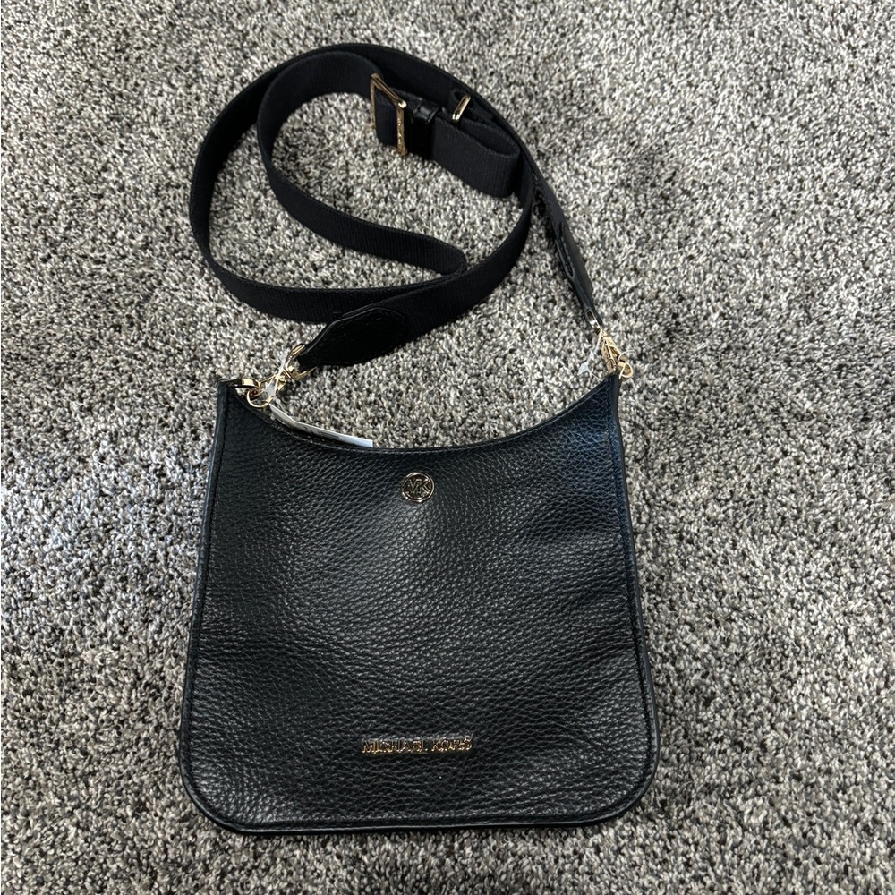 Michael Kors Pebbled Black Crossbody Bag Briley